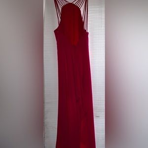 Halstead Heritar Backless hi-low pink dress